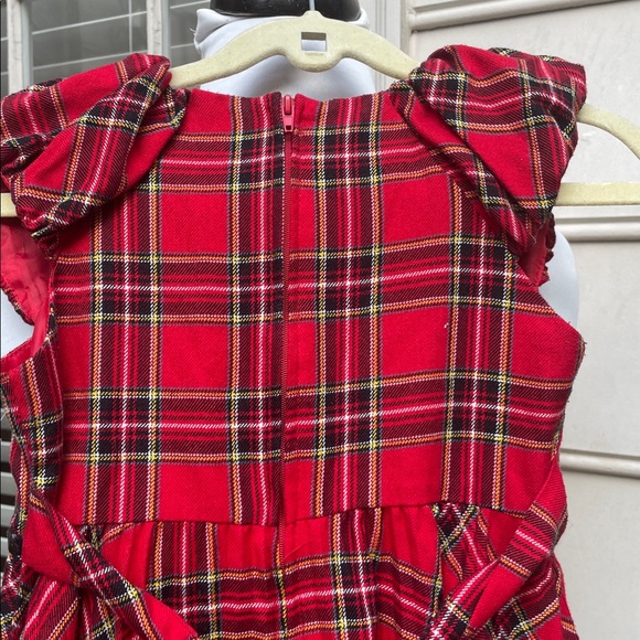 EUC- Bonnie Jean Red and Black Plaid Christmas Dress Size - Picture 7 of 12